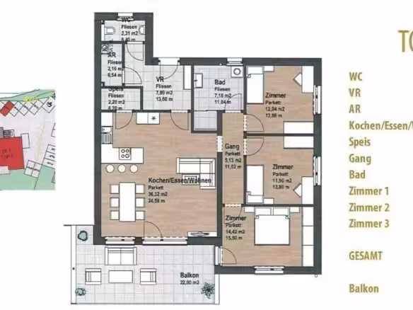 Plan mit m² Top 06