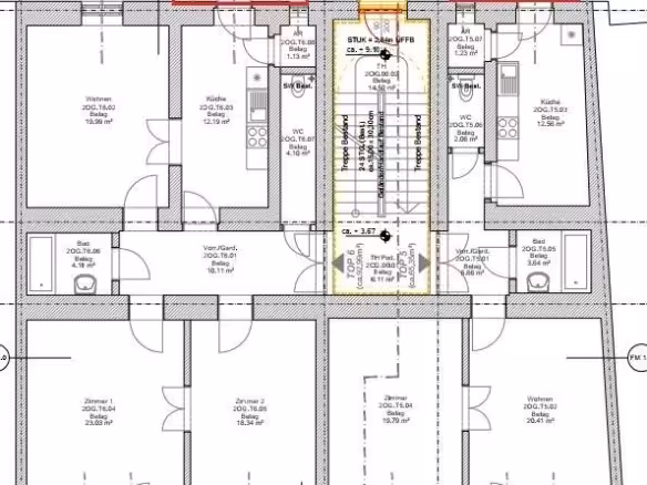 ETAGE 2OG (bzw. 1-4 OG ) mit Balkonvergrößerungen