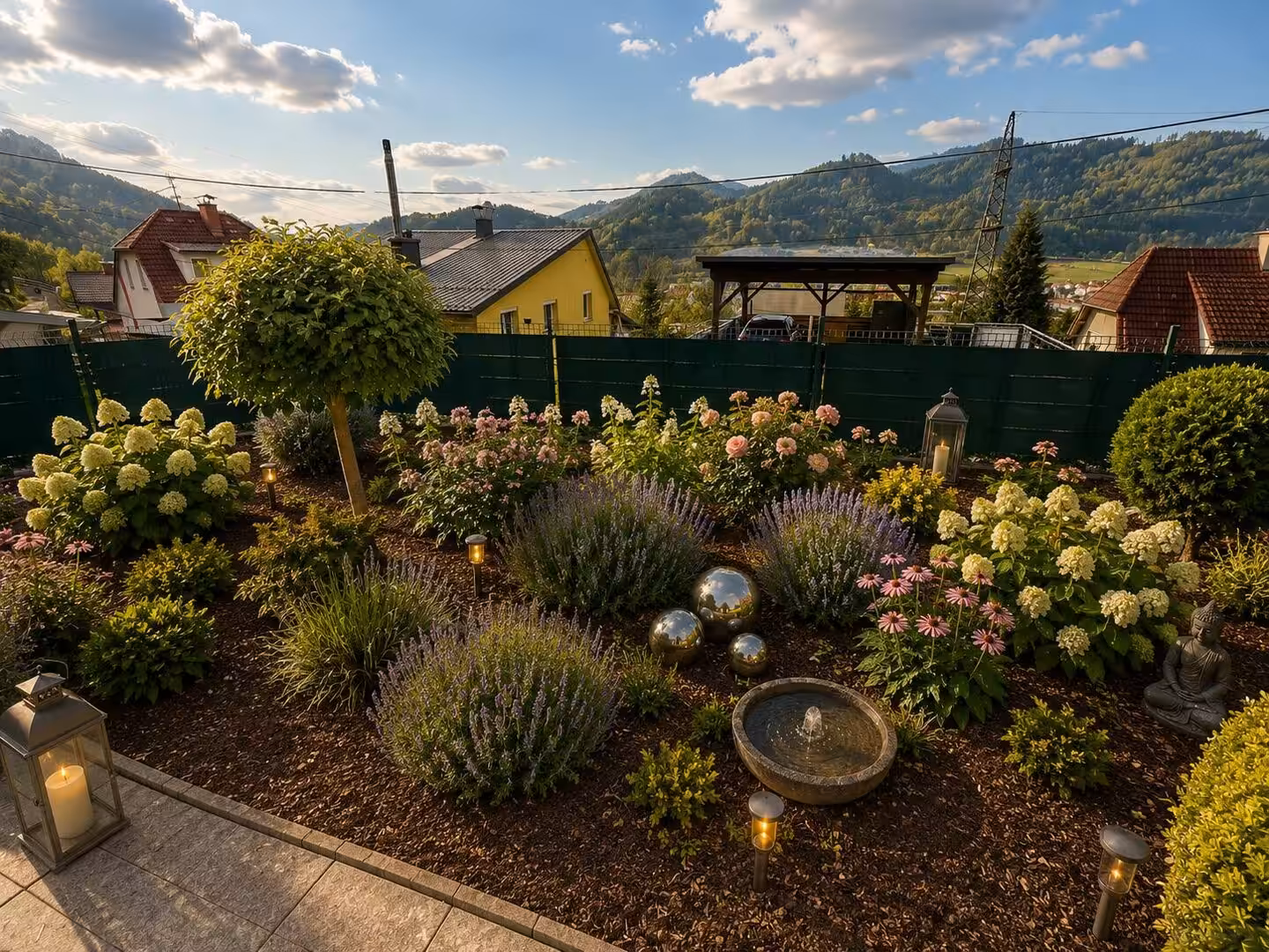 Garten mit automat. Bewässerungsanlage