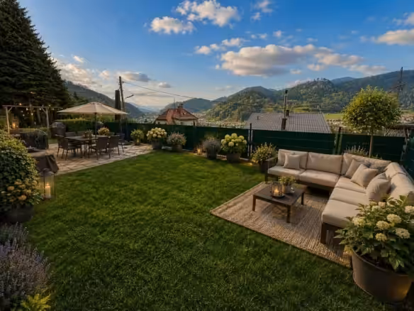 gemütliche Terrasse und Garten