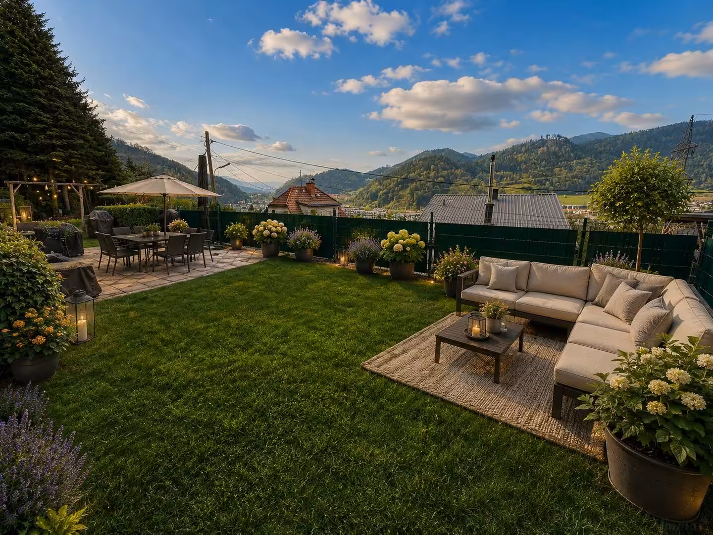 gemütliche Terrasse und Garten