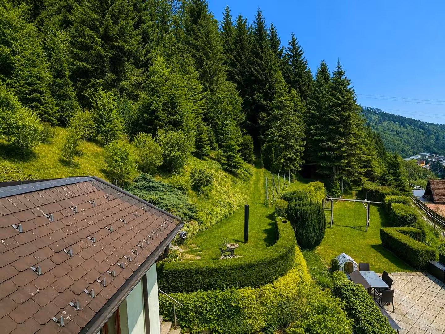 Landschaftsgarten mit Sone und Aussicht