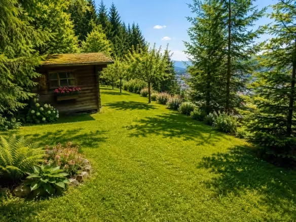 Sommeridyll mit Wald und Wiese