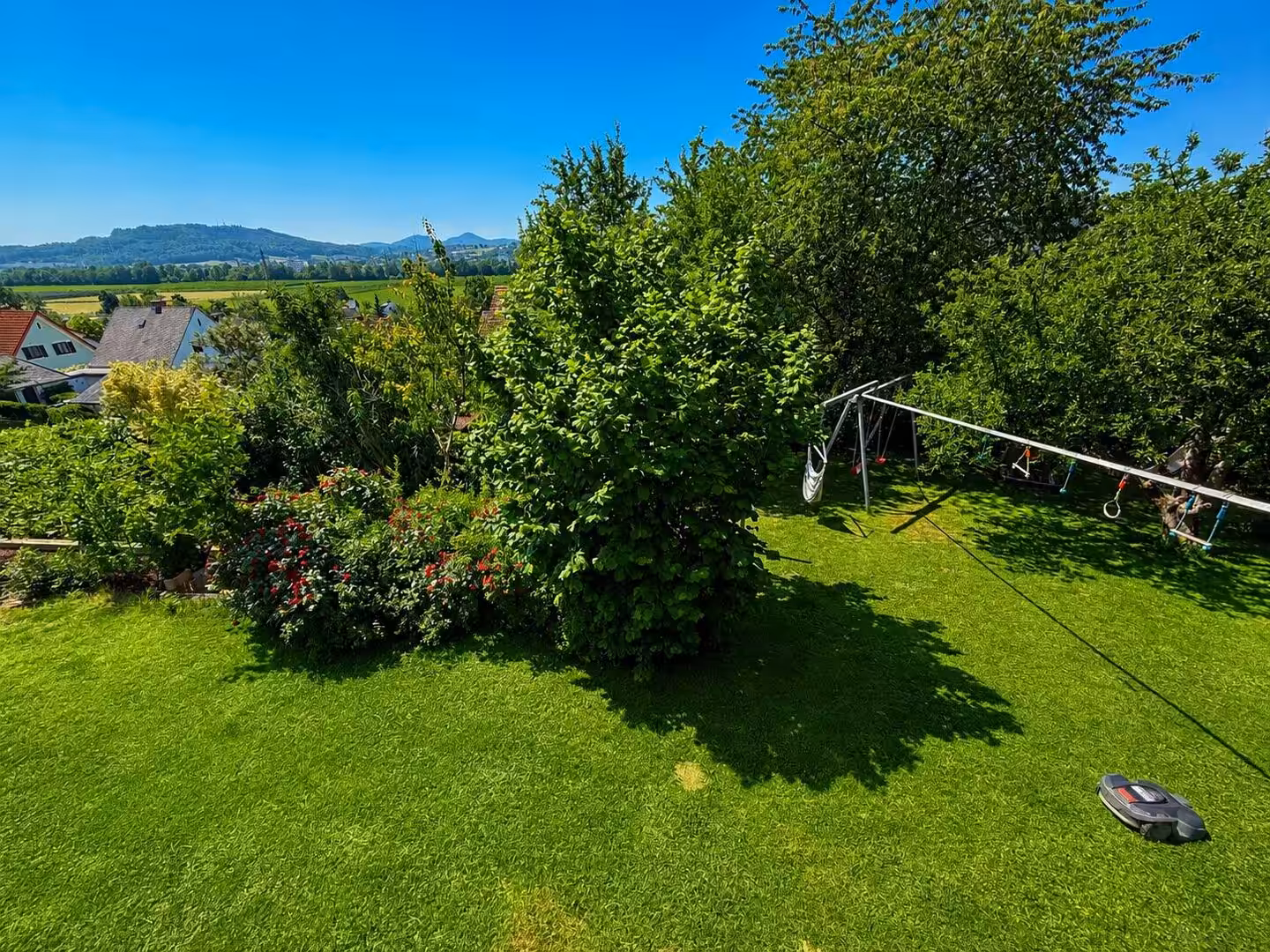 Blick in den Garten von der Terrasse