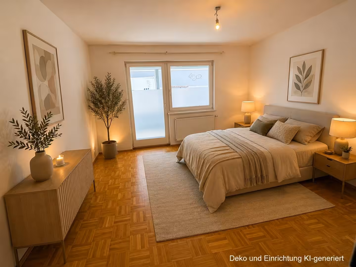 Schlafzimmer möbeliert-KI generiert