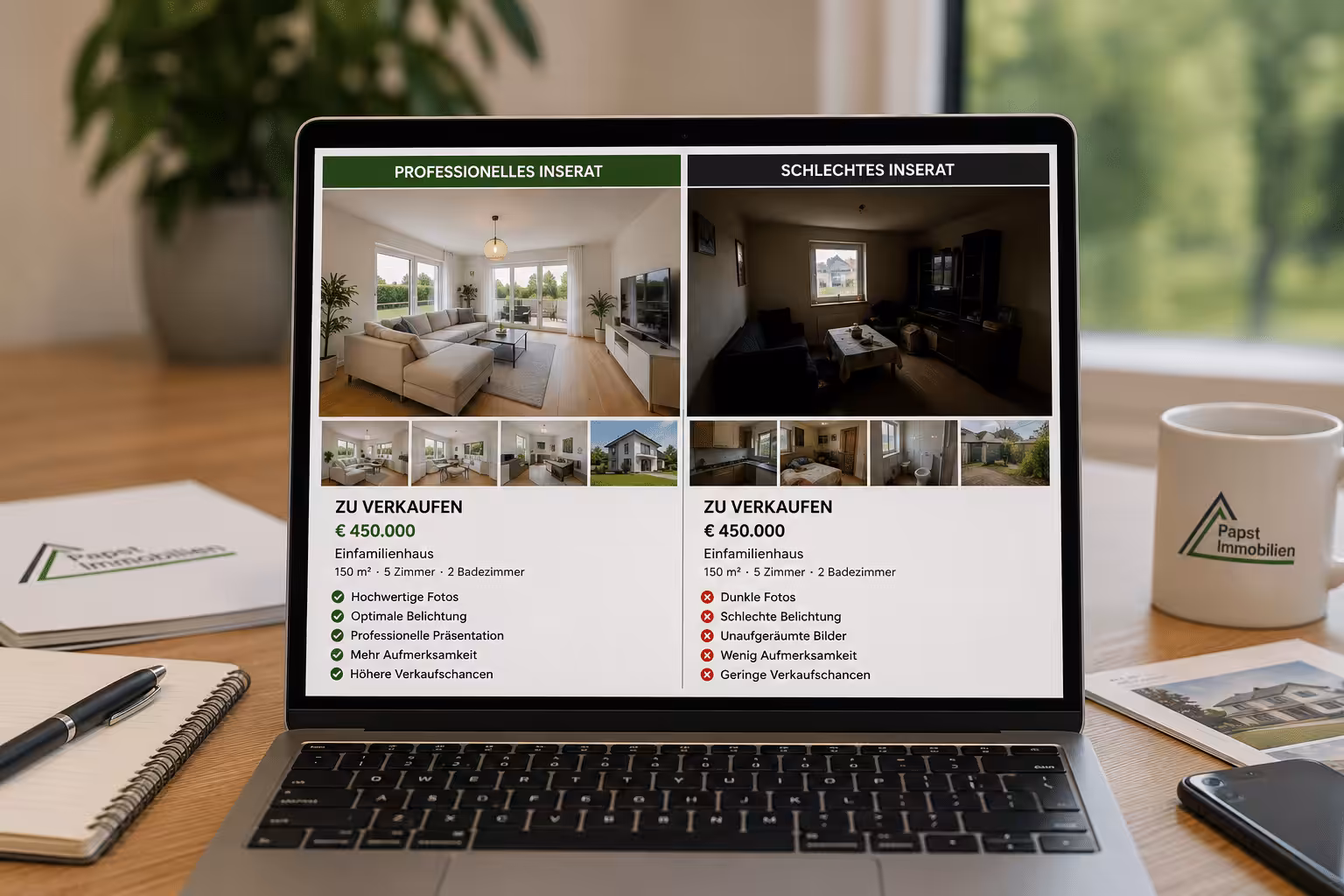 Professionelle Immobilienfotos erhöhen die Verkaufschancen.