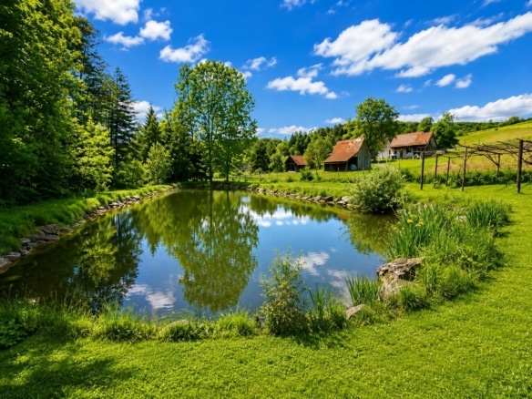 Idyllisches Landstück mit eigenem Fischteich