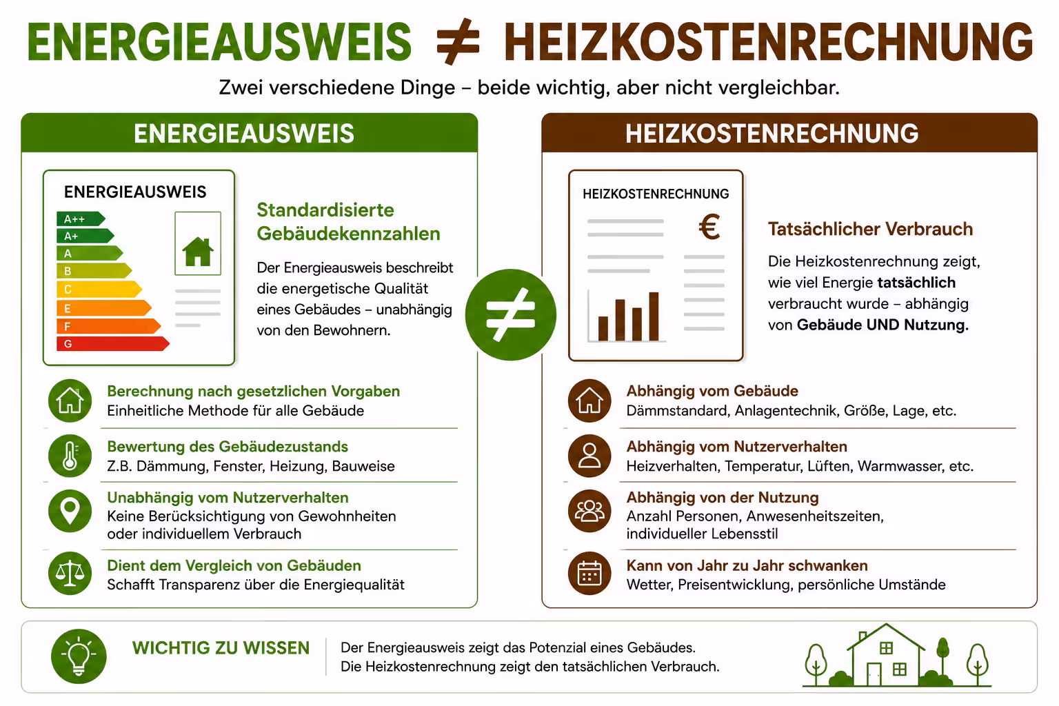 Energieausweis und tatsächlicher Energieverbrauch