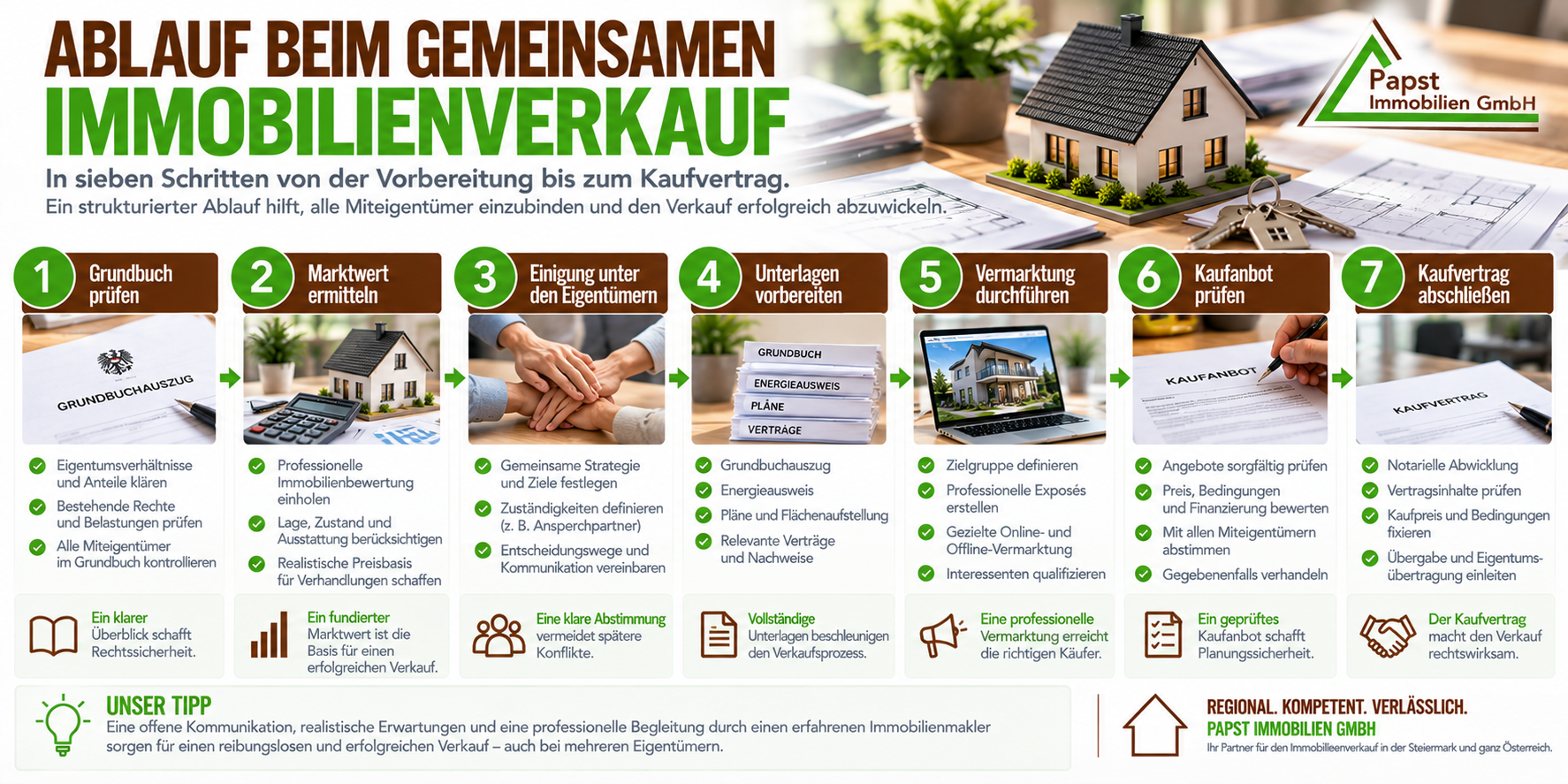 Ablauf eines Immobilienverkaufs bei mehreren Miteigentümern