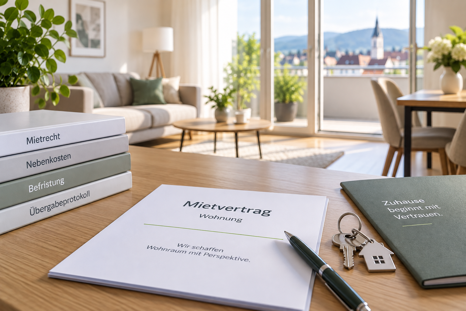Mietvertrag und Schlüssel bei der Vermietung einer Wohnung in Österreich 2026